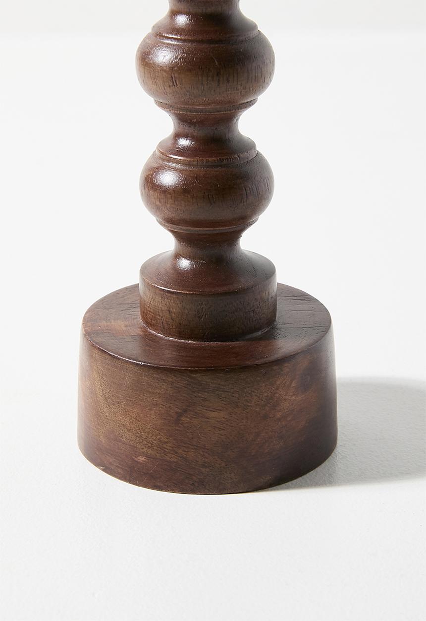 H&S - Sura wooden candle holder - Natural