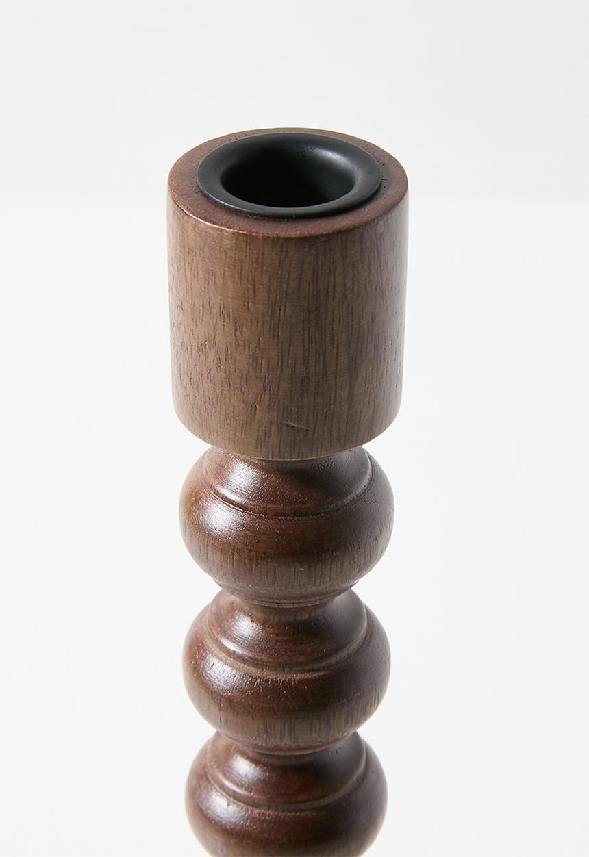 H&S - Sura wooden candle holder - Natural