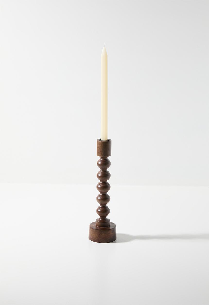 H&S - Sura wooden candle holder - Natural