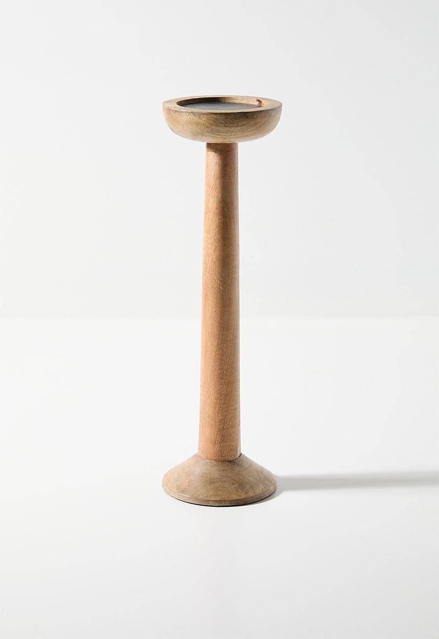H&S - Contempo wood candle holder large - natural