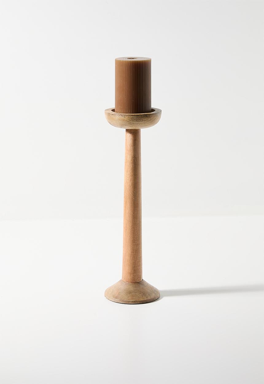 H&S - Contempo wood candle holder large - natural