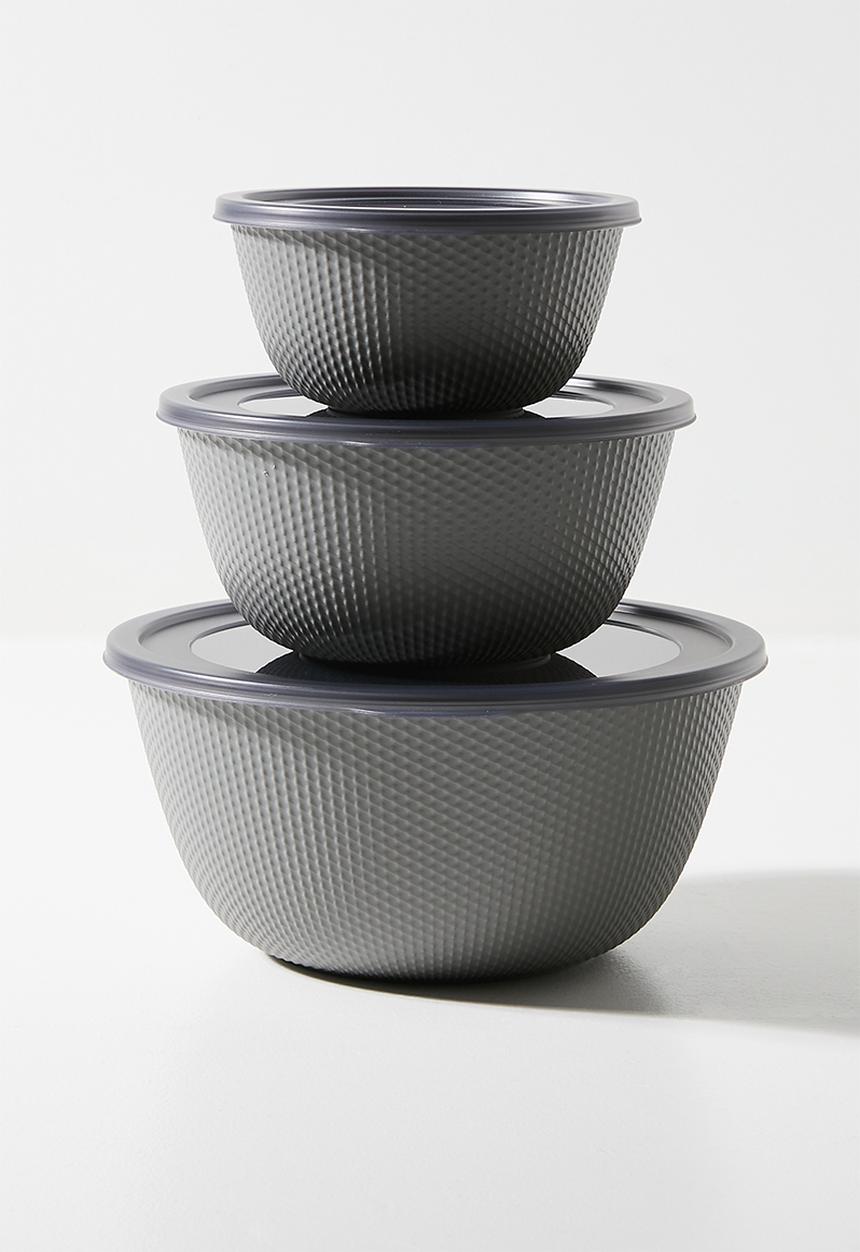 Excellent Houseware - Lope food storage set of 3 - Grey