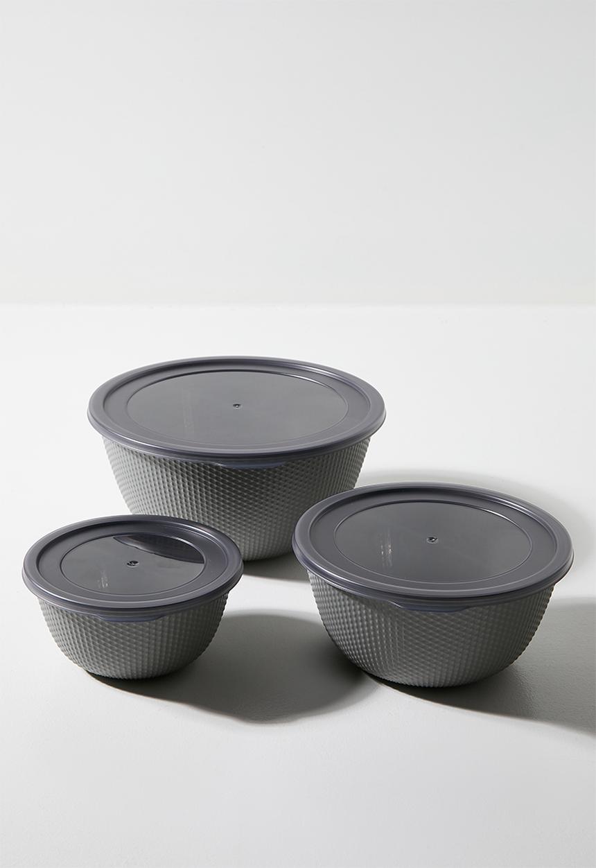 Excellent Houseware - Lope food storage set of 3 - Grey