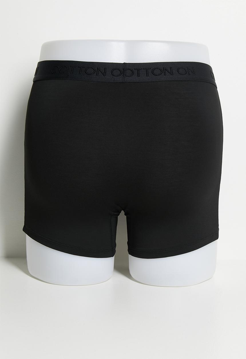 Cotton On - 3 Pack Mens Comfort Stretch Boxer Brief - Black