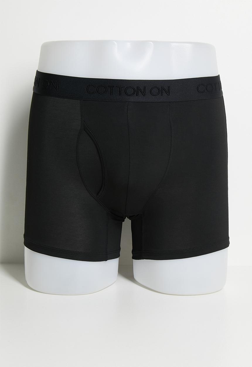Cotton On - 3 Pack Mens Comfort Stretch Boxer Brief - Black