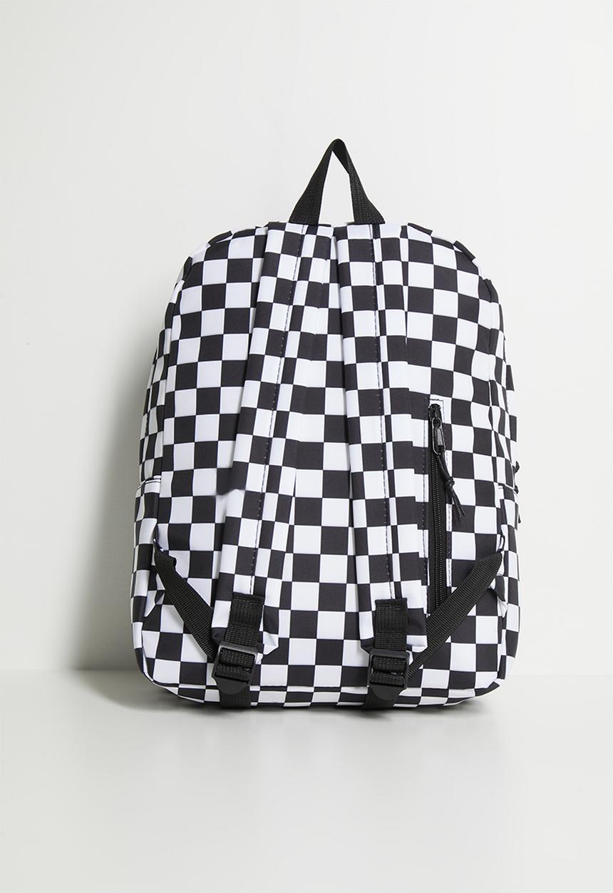 Pop Candy - Large patch pocket backpack - black checkboard