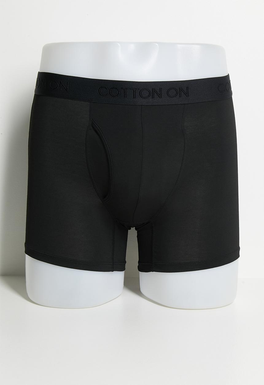 Cotton On - 3 Pack Mens Comfort Stretch Boxer Brief - Black/Navy/Grey