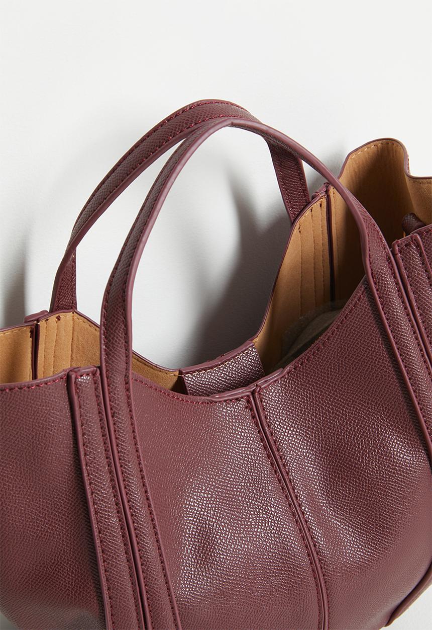 Tessa Design - Amaris Top Handle Crossbody Bag - Burgundy