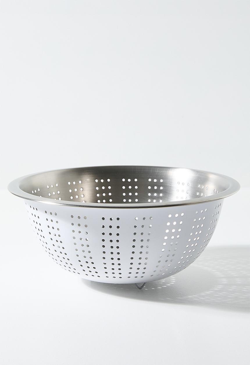 Excellent Houseware - Vevo stainless steel colander - White