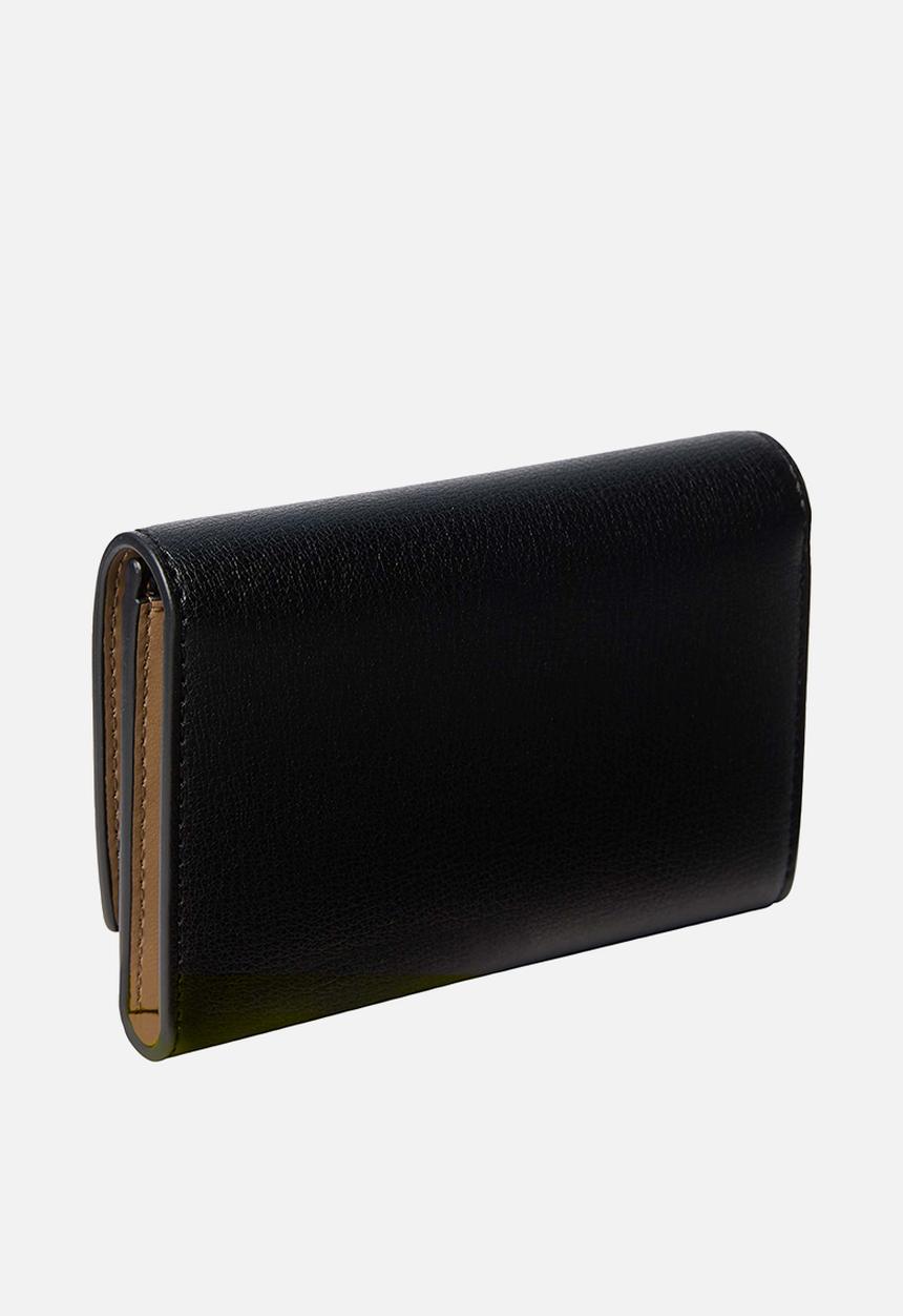 Calvin Klein - Foil logo trifold w/ zip pocket - black/toasted coconut