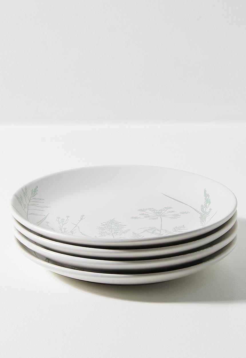 Excellent Houseware - Flora side plate set of 4 - Green