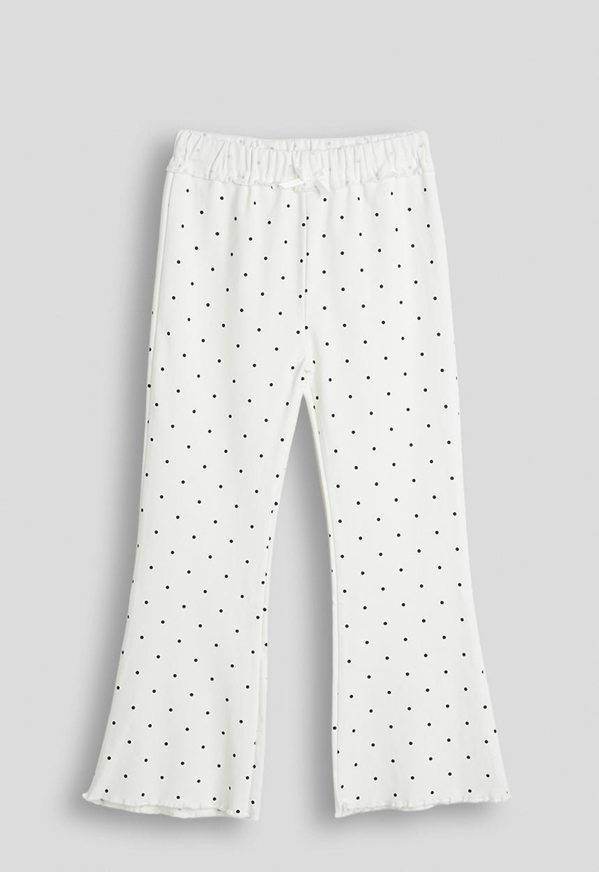 Pop Candy - Flared poka dot leggings - off white