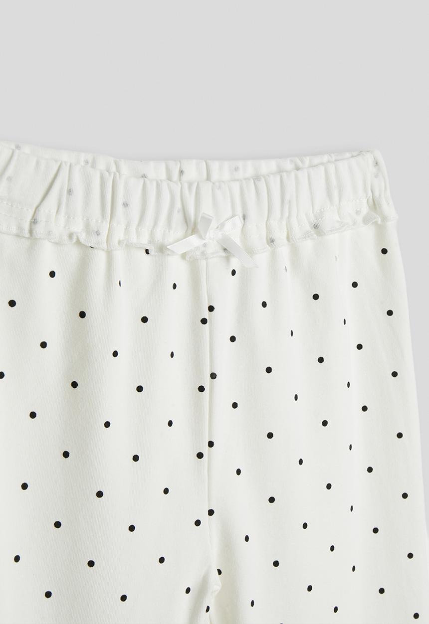 Pop Candy - Flared poka dot leggings - off white