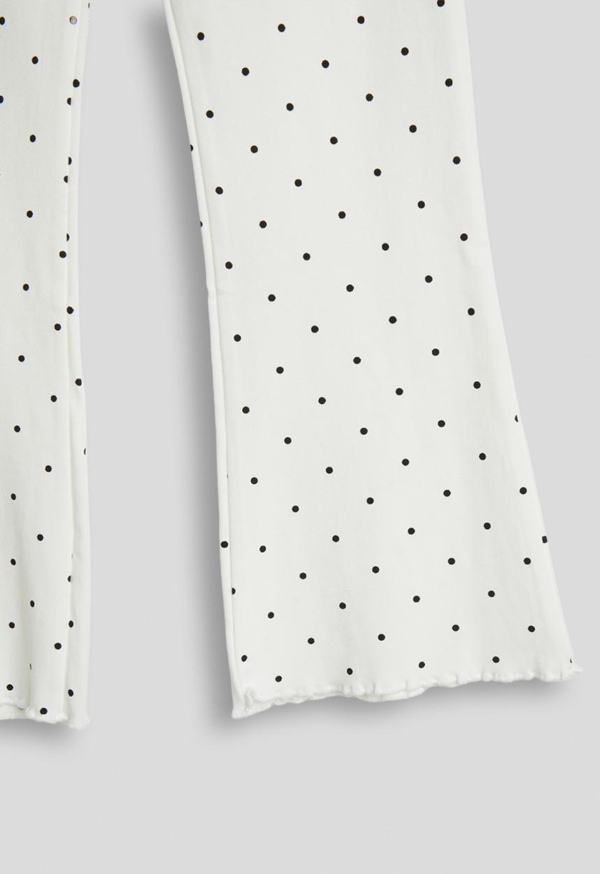 Pop Candy - Flared poka dot leggings - off white