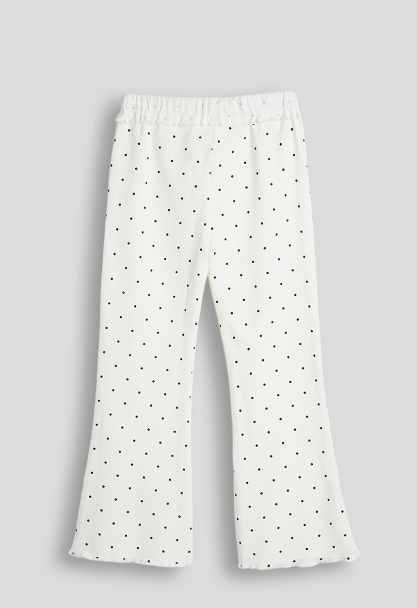Pop Candy - Flared poka dot leggings - off white