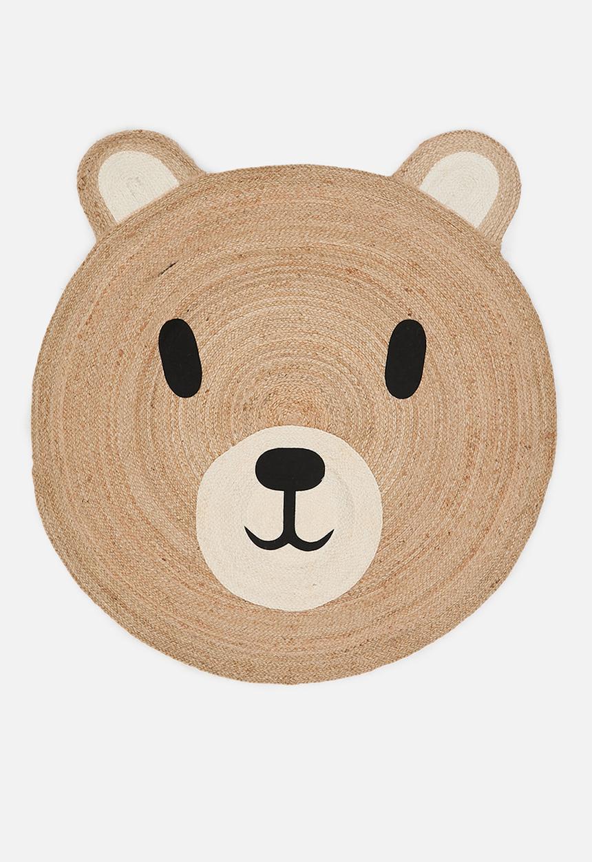 H&S - Round Jute Teddy Rug 120cm - neutral