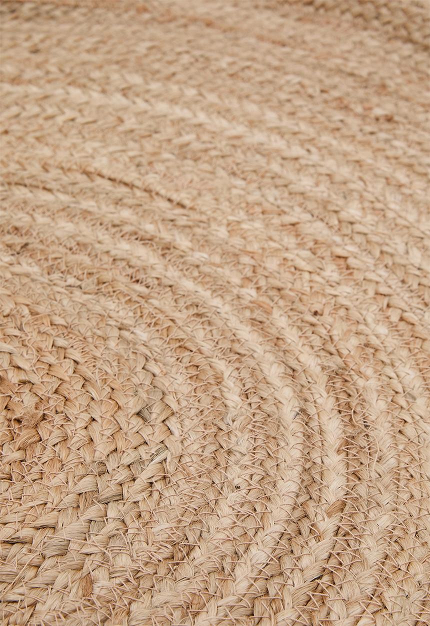 H&S - Round Jute Teddy Rug 120cm - neutral