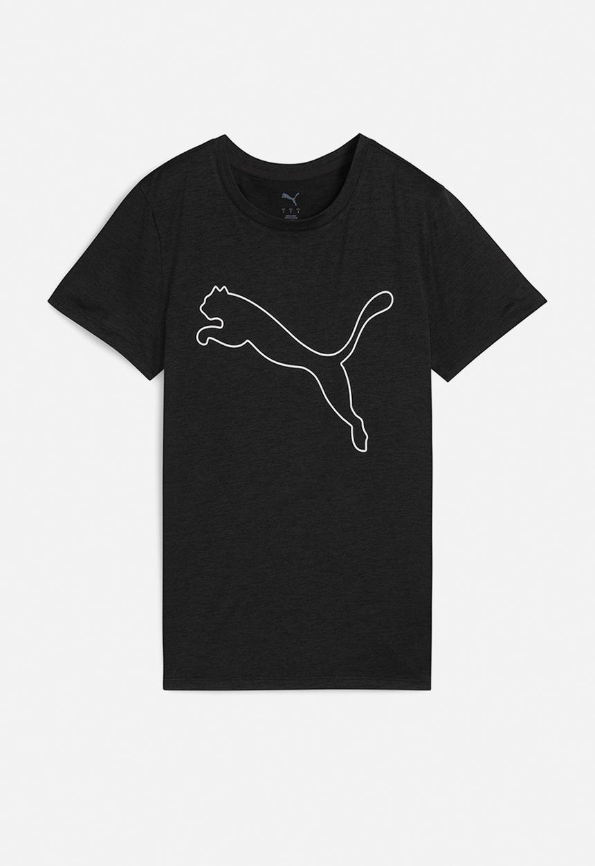 PUMA - Plus w tad essential heather logo tee - puma black heather