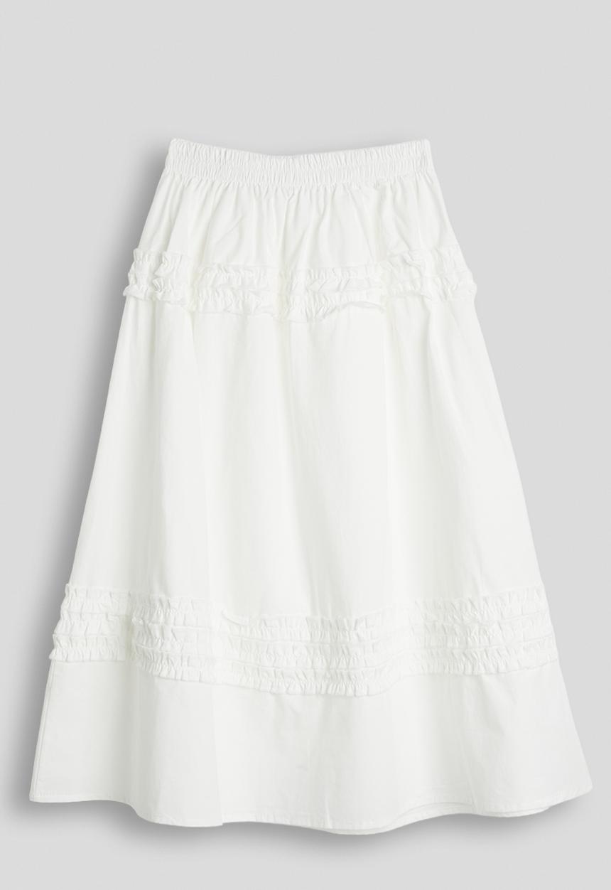 Pop Candy - Ruffled design a-line skirt - white