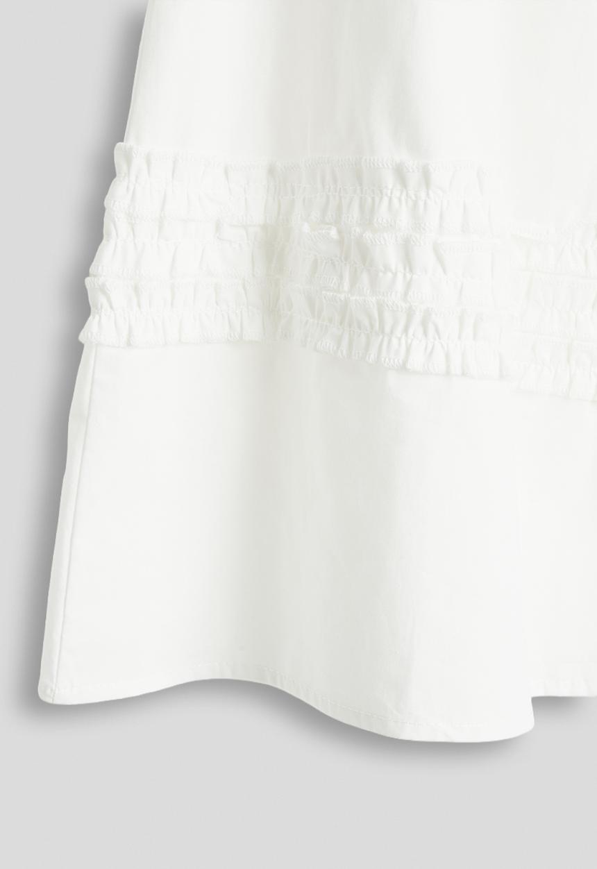 Pop Candy - Ruffled design a-line skirt - white