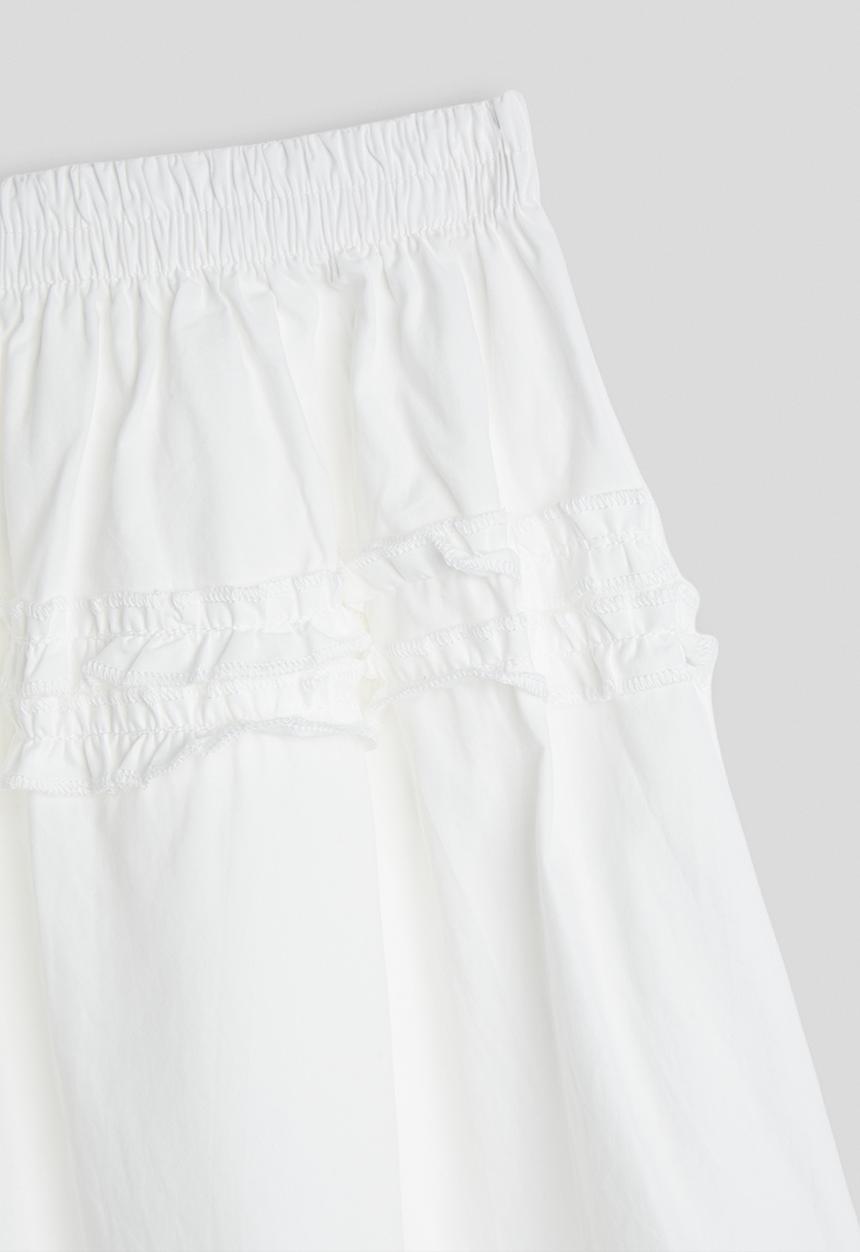 Pop Candy - Ruffled design a-line skirt - white