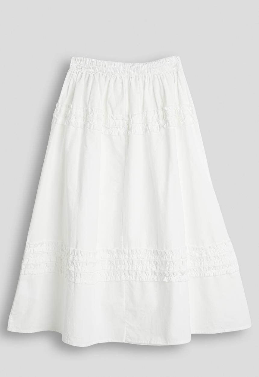 Pop Candy - Ruffled design a-line skirt - white