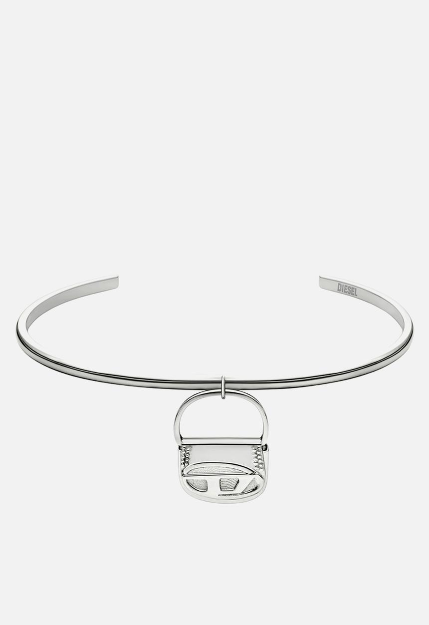 Diesel  - DX1621040 Oval D Logo Necklace - Silver