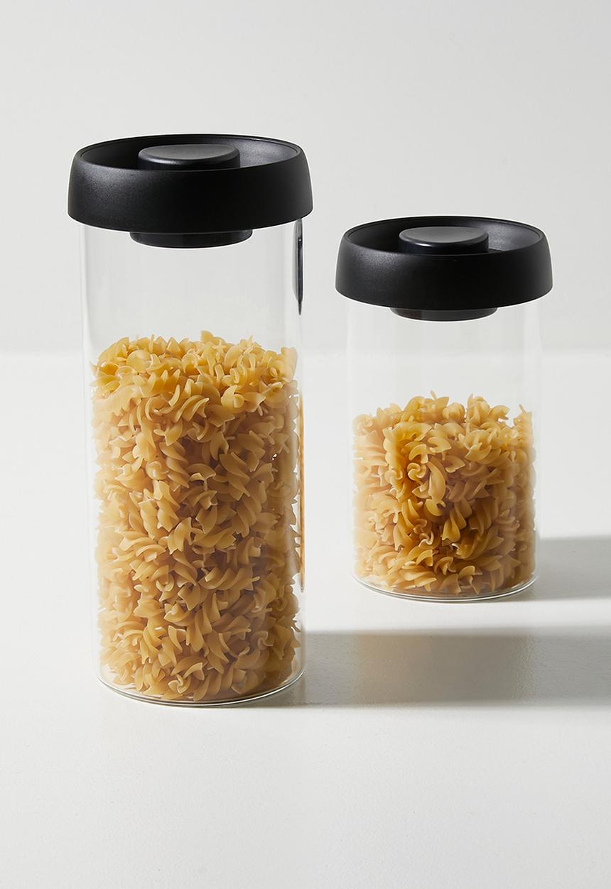 Excellent Houseware - Boro glass storage jar - Black