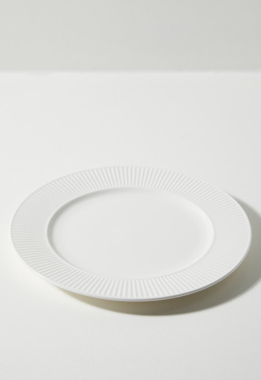 Excellent Houseware - Sia porcelain dinner plate set of 4 - White