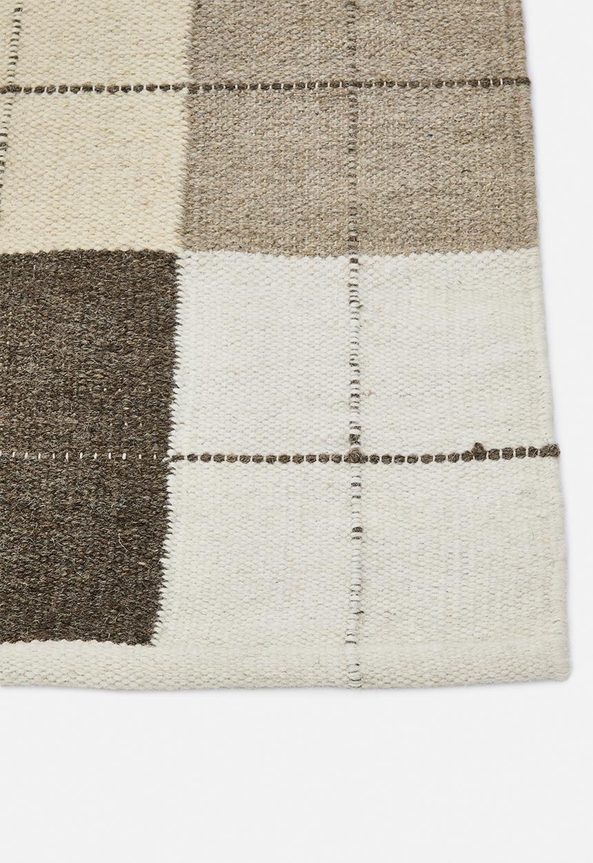 Sixth Floor - Milos Check Wool Blend Rug - Natural