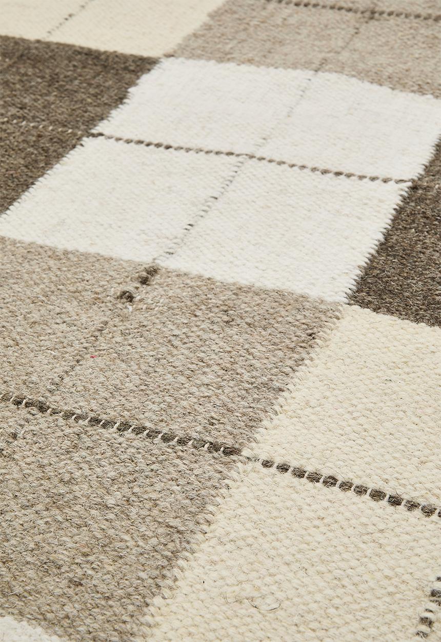 Sixth Floor - Milos Check Wool Blend Rug - Natural