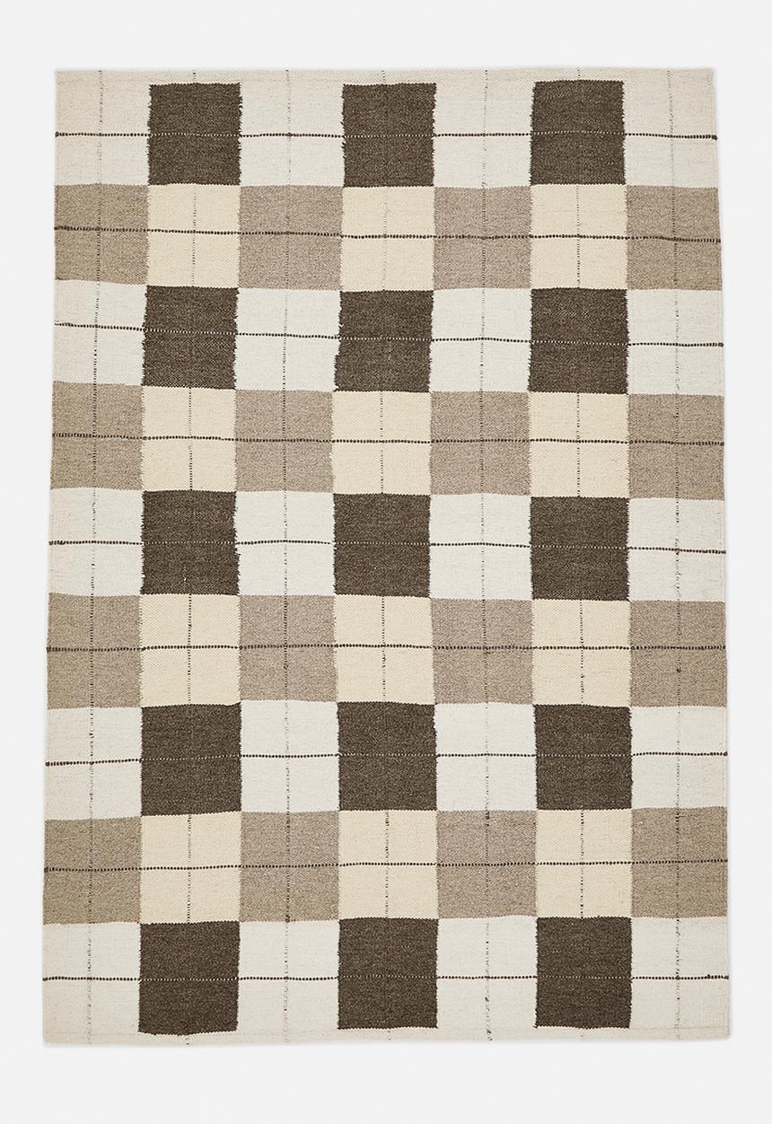 Sixth Floor - Milos Check Wool Blend Rug - Natural