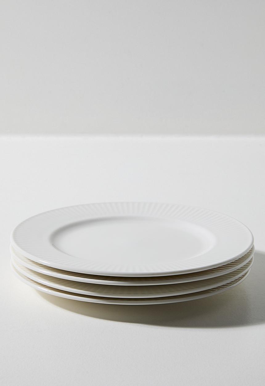 Excellent Houseware - Sia porcelain side plate set of 4 - White