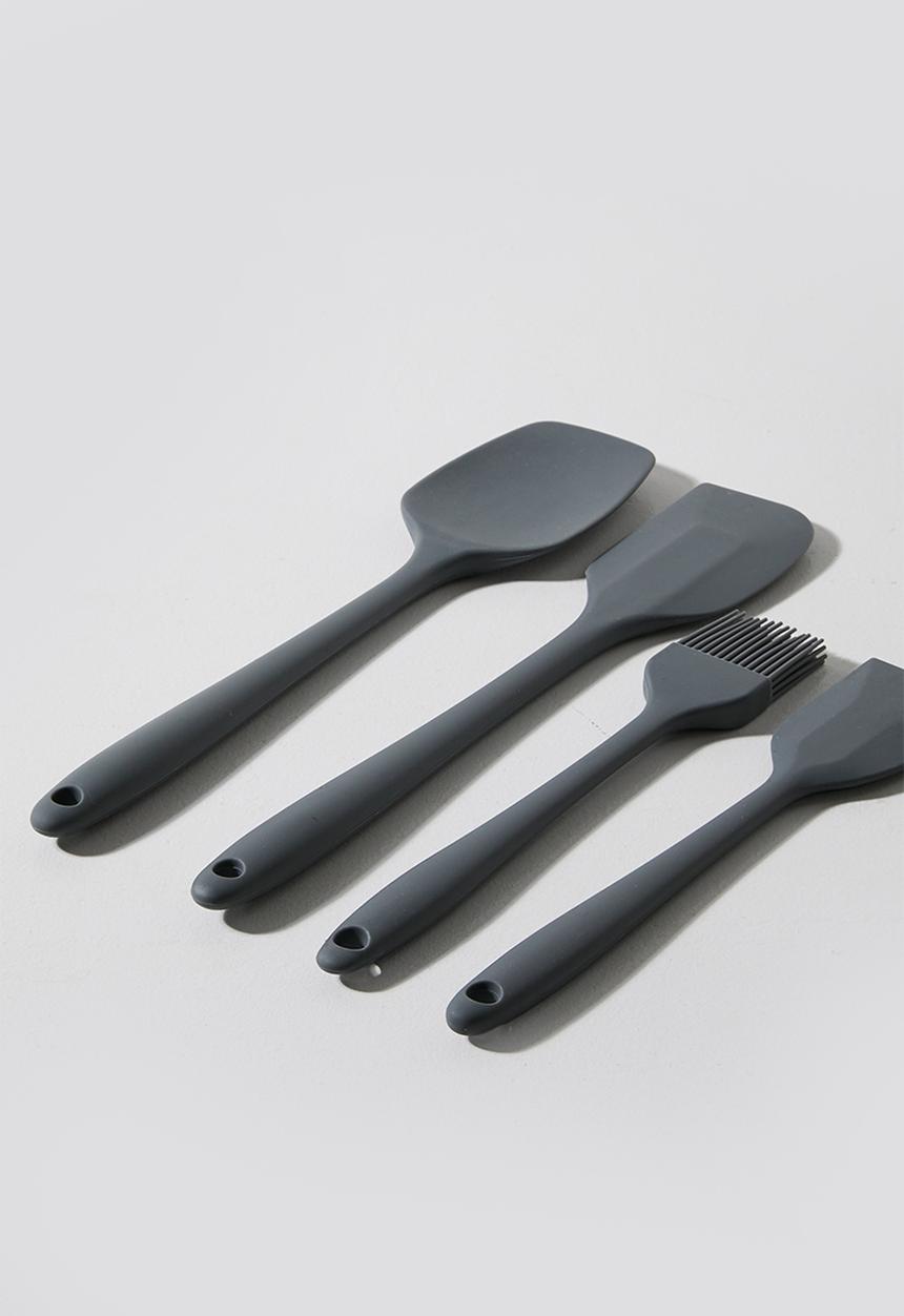 Excellent Houseware - Silicone kitchen utensil set of 4 - Grey