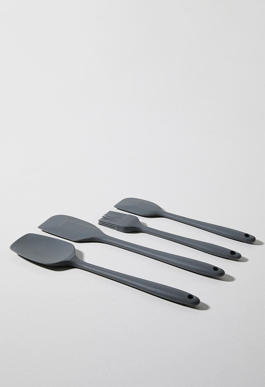 Excellent Houseware - Silicone kitchen utensil set of 4 - Grey