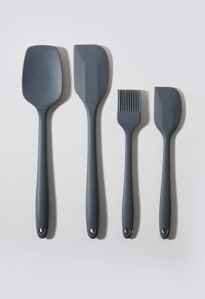 Excellent Houseware - Silicone kitchen utensil set of 4 - Grey