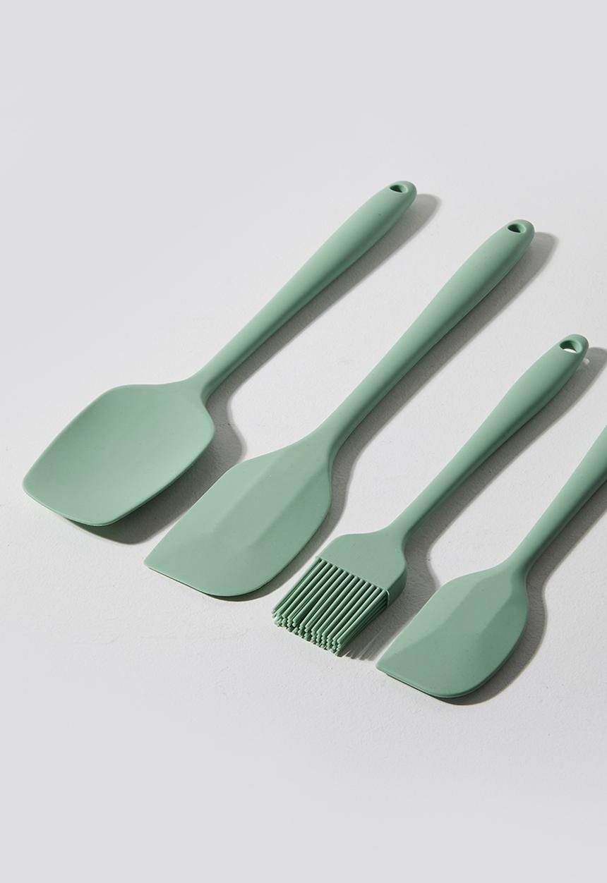 Excellent Houseware - Silicone kitchen utensil set of 4 - Sage