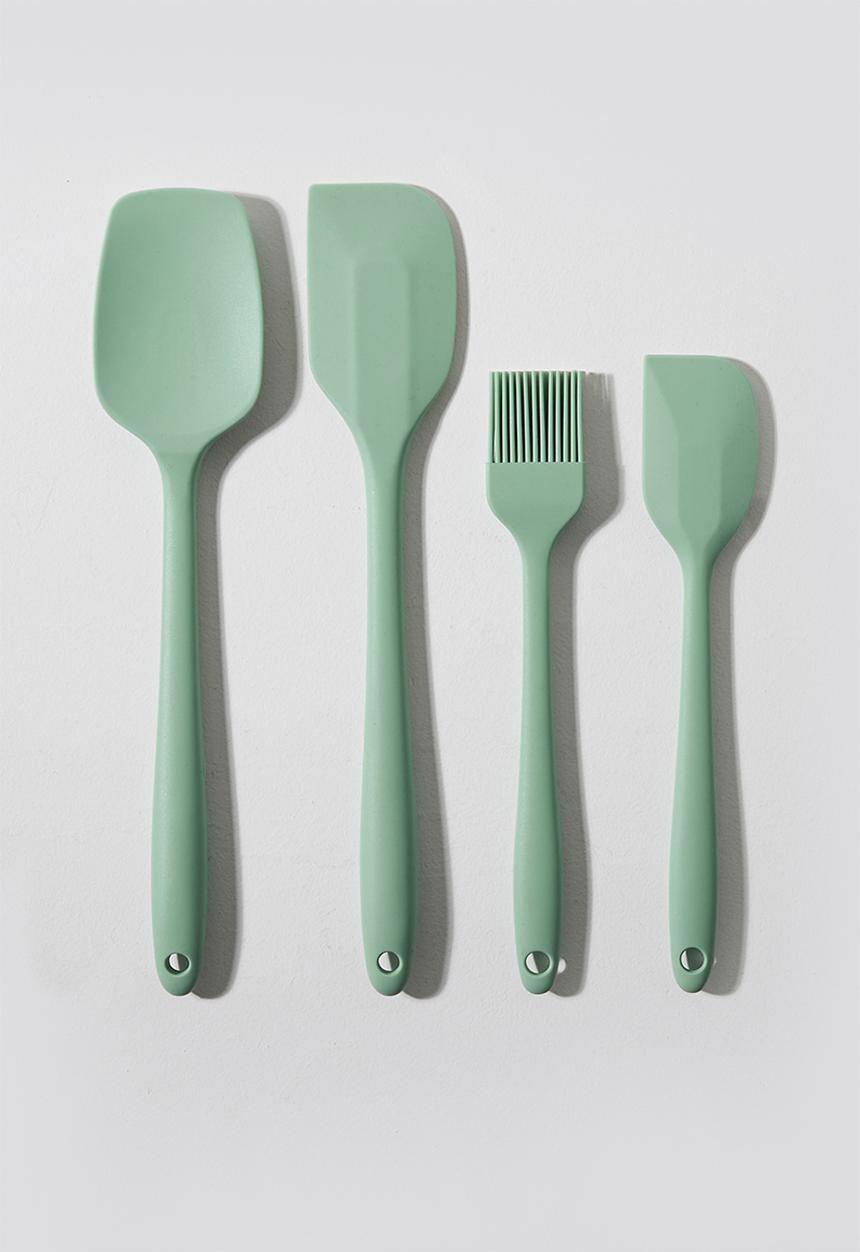 Excellent Houseware - Silicone kitchen utensil set of 4 - Sage