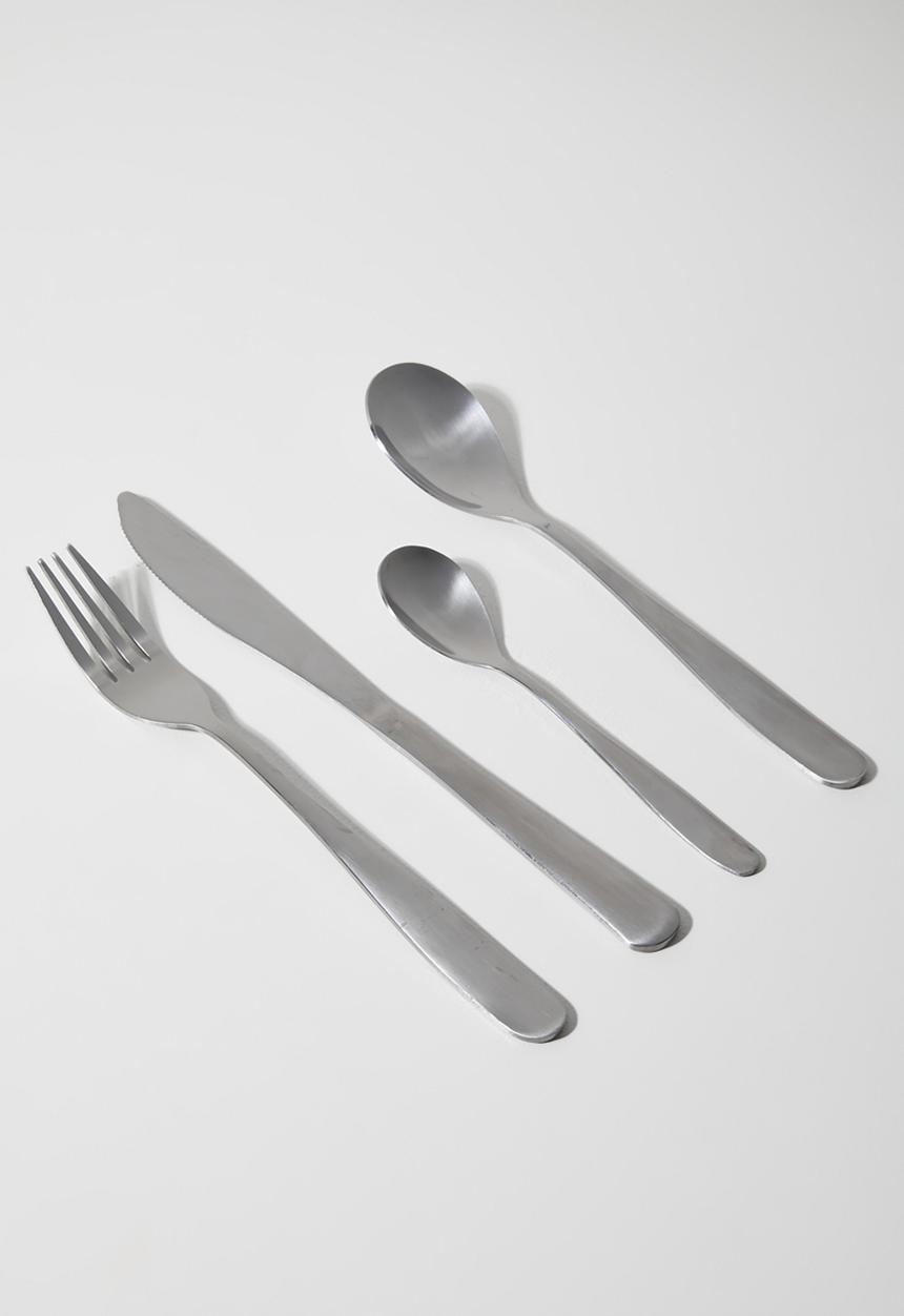 Excellent Houseware - Mirror stainless steel cutlery 16 piece set - silver