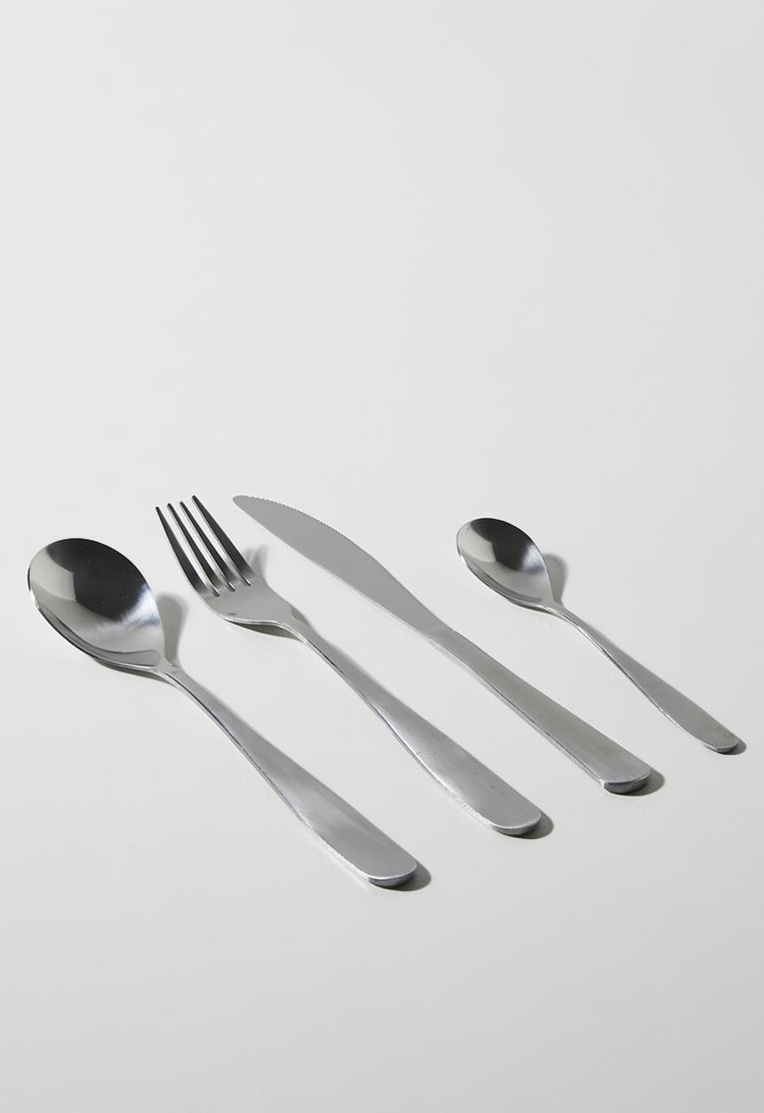 Excellent Houseware - Mirror stainless steel cutlery 16 piece set - silver