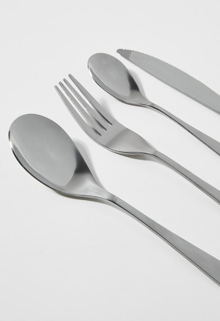 Excellent Houseware - Mirror stainless steel cutlery 16 piece set - silver