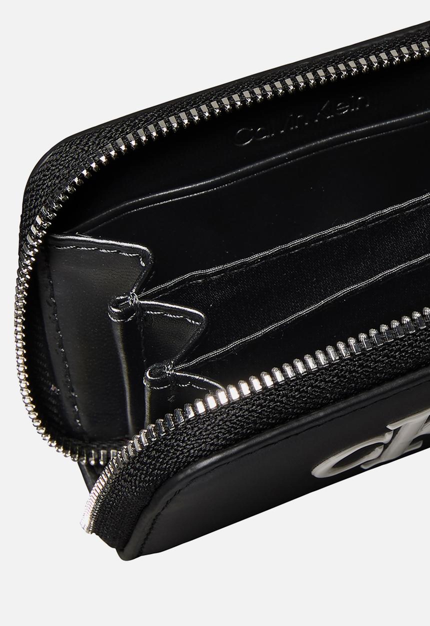Calvin Klein - Bold ck medium zip around - black/white