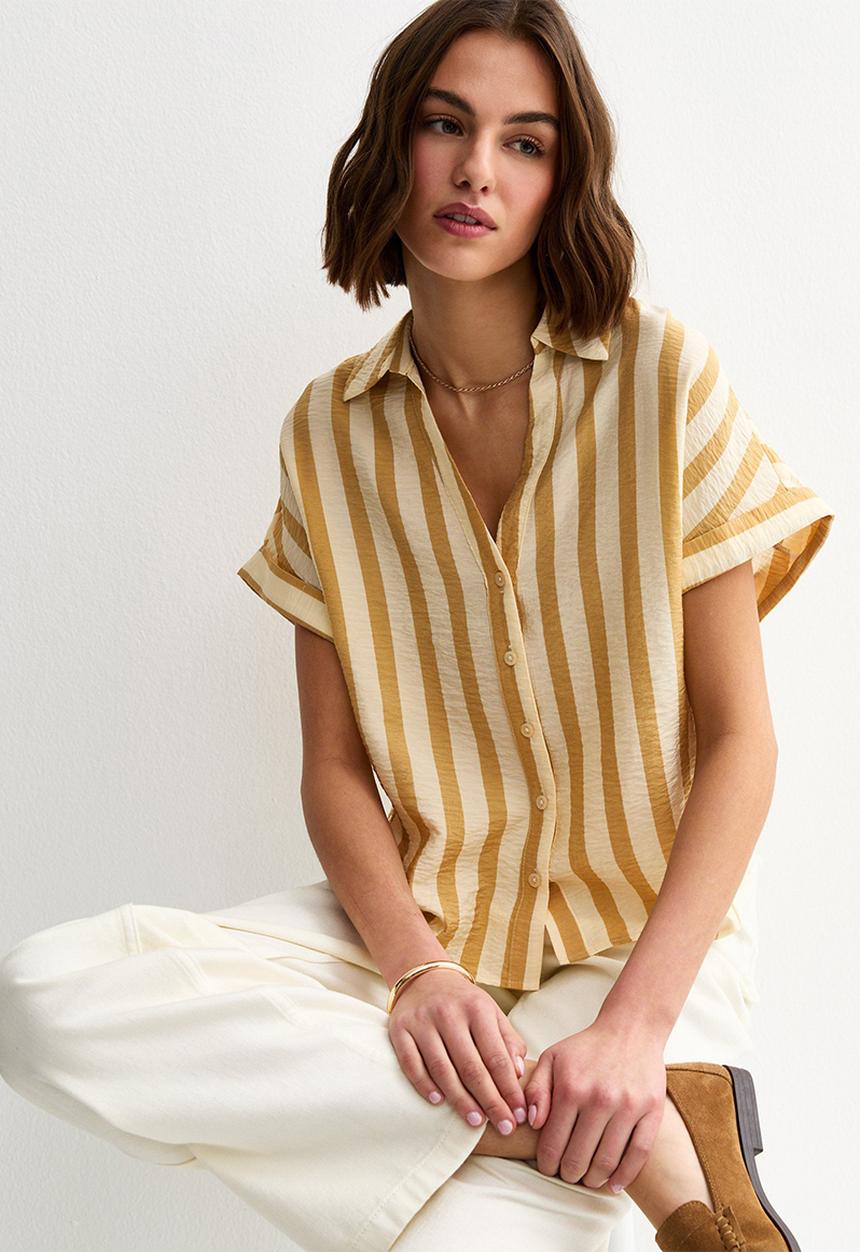 New Look - K jim wide stripe shirt - yellow