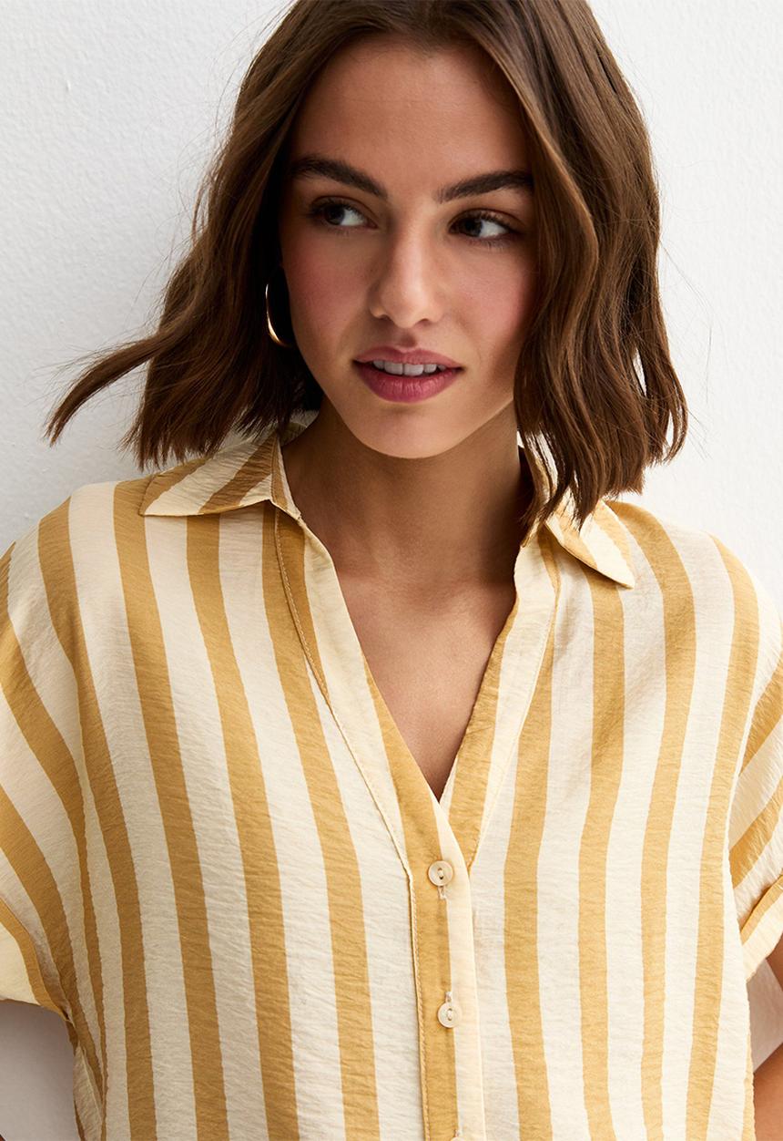 New Look - K jim wide stripe shirt - yellow