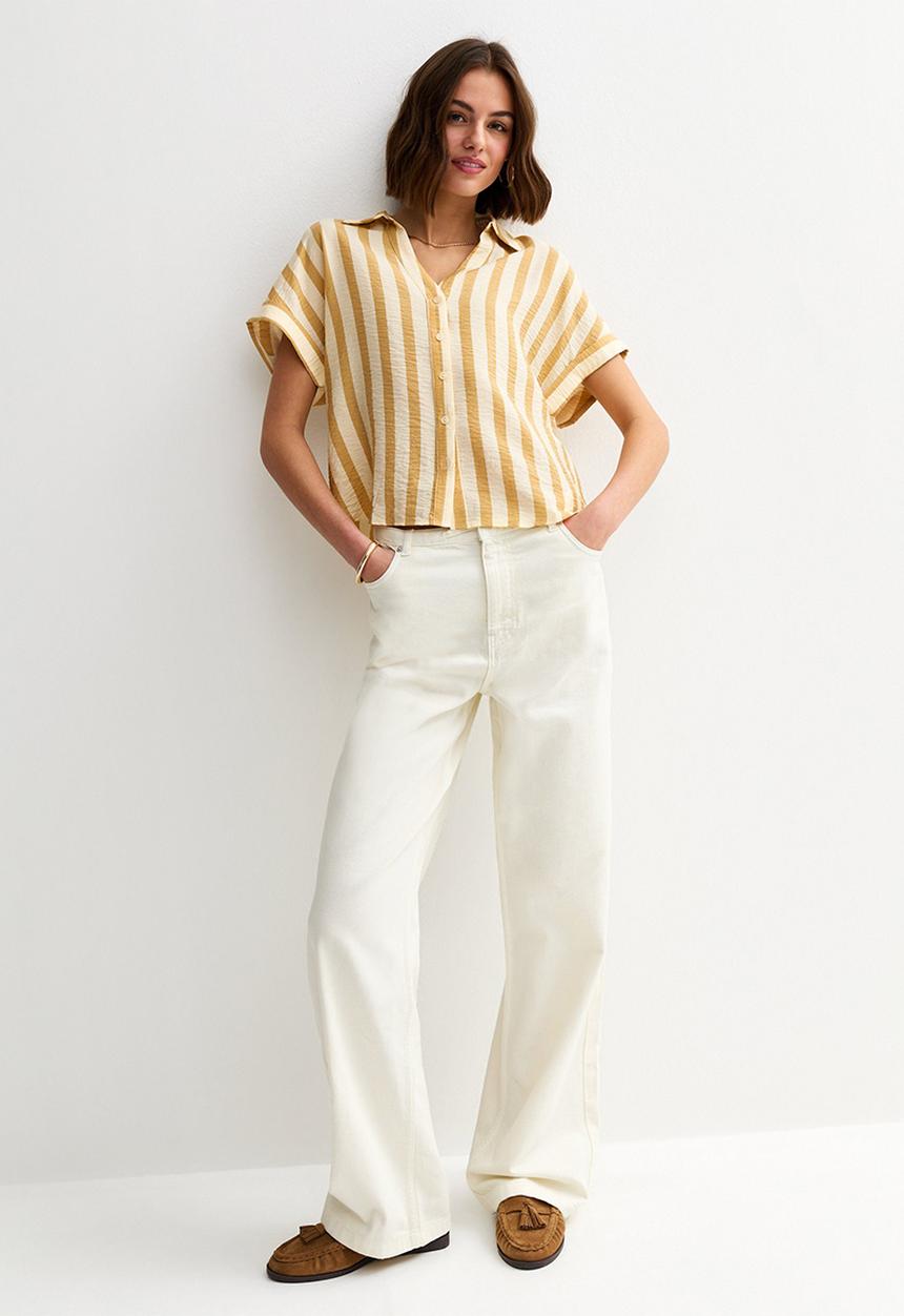 New Look - K jim wide stripe shirt - yellow