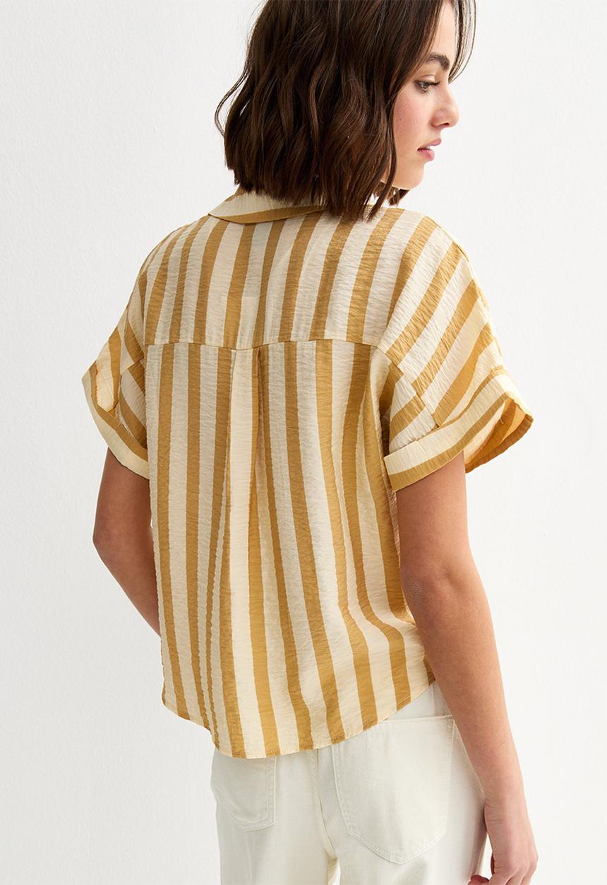 New Look - K jim wide stripe shirt - yellow