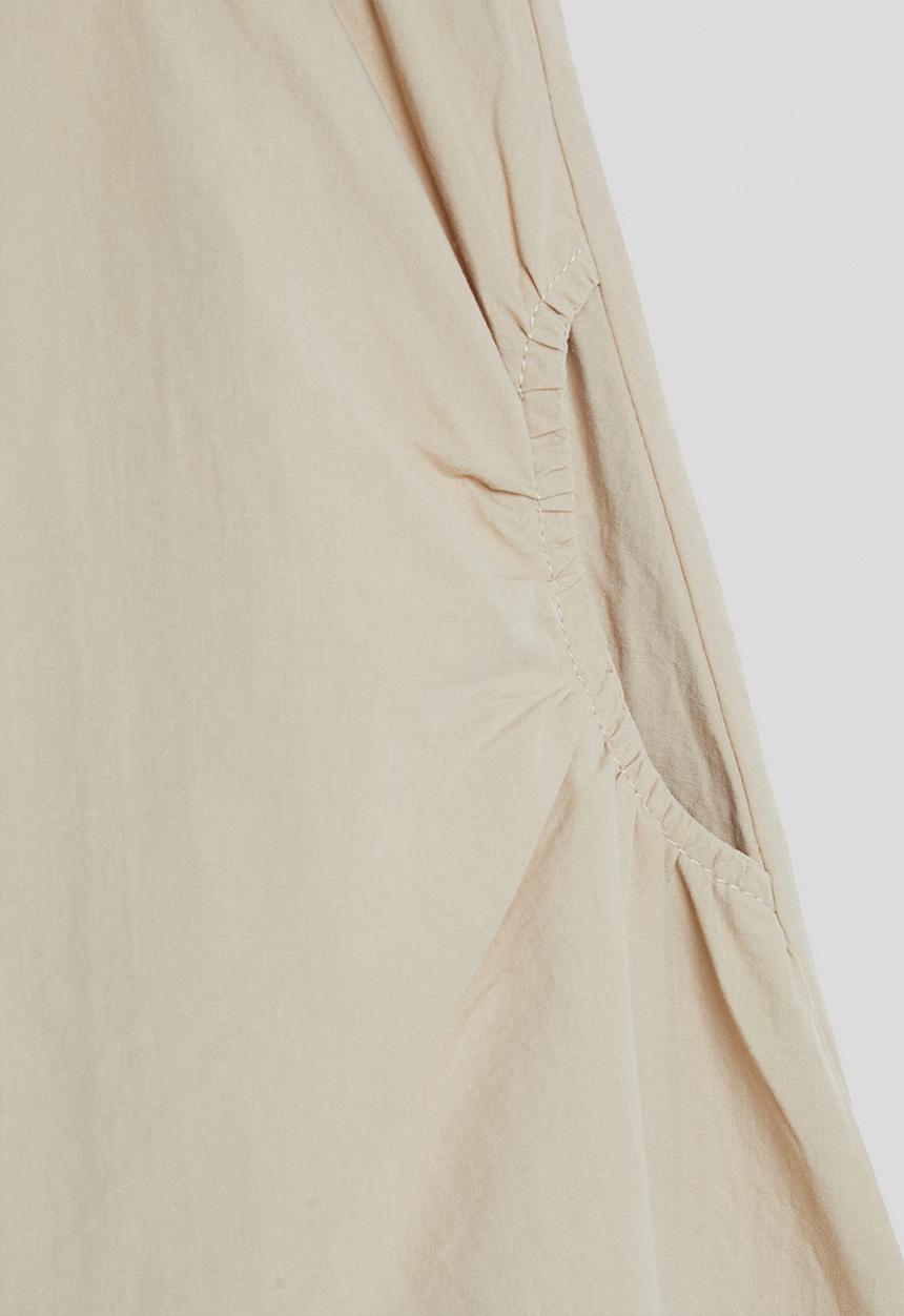 Pop Candy - Gathered square neckline dress - light khaki