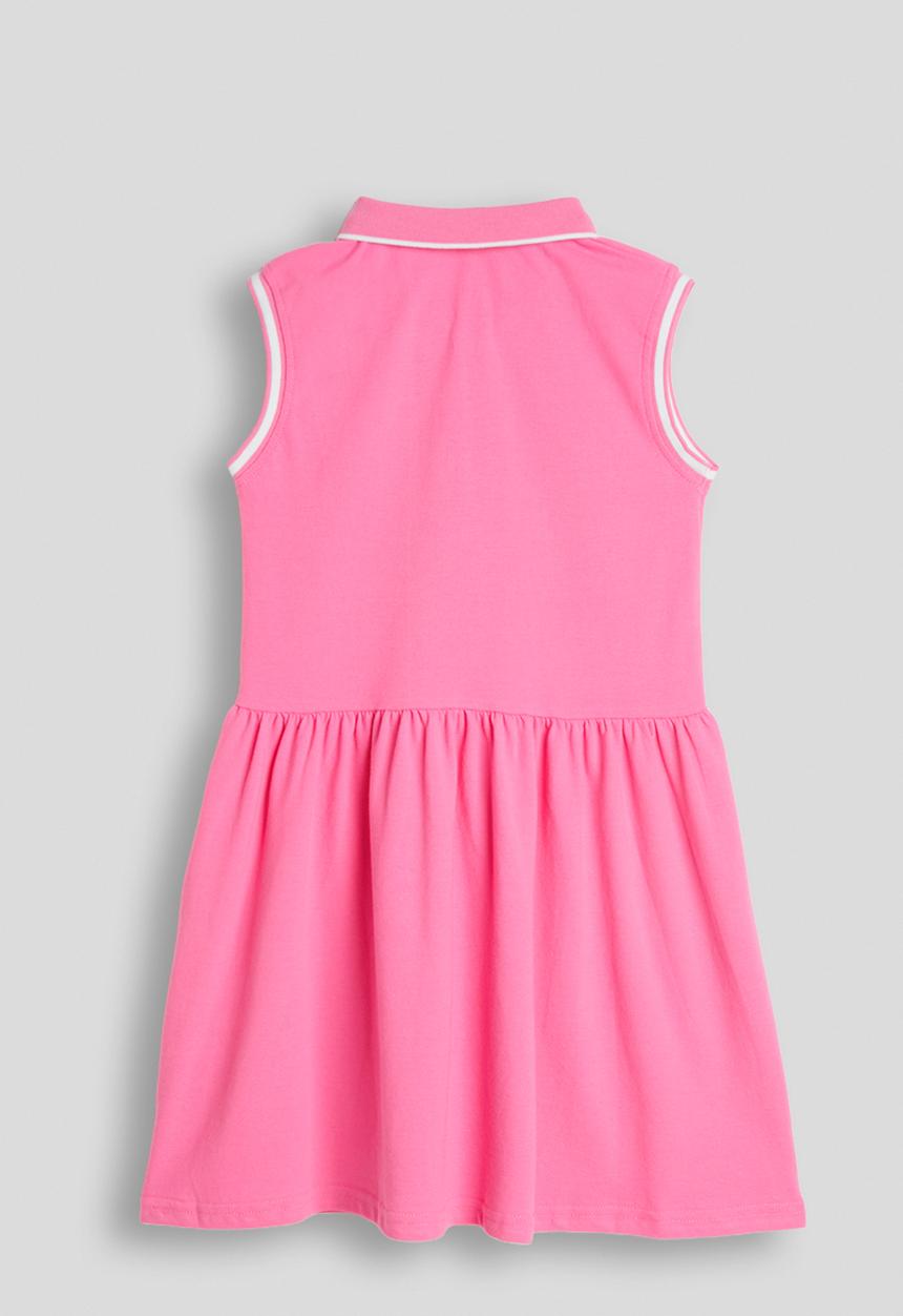 Pop Candy - Heart embroidered golfer dress - hot pink
