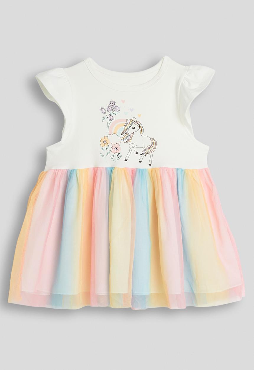 Pop Candy - T-shirt dress with rainbow tulle skirt - multi
