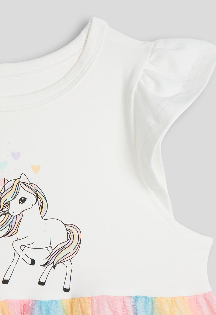 Pop Candy - T-shirt dress with rainbow tulle skirt - multi